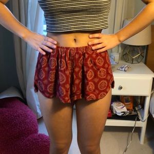 Red patterned brandy Melville shorts